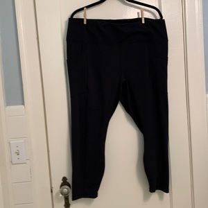 Yogalicious Lux 3x Ankle length leggings Black high waisted w side pockets
